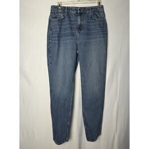 Long Tall Sally Barrel Leg Jeans Tall Women's Size 14 Medium Blue Wash Denim